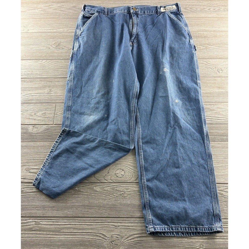 Carhartt B13 DST Dungaree Fit Carpenter Denim Blue Work Jeans Mens 42X30